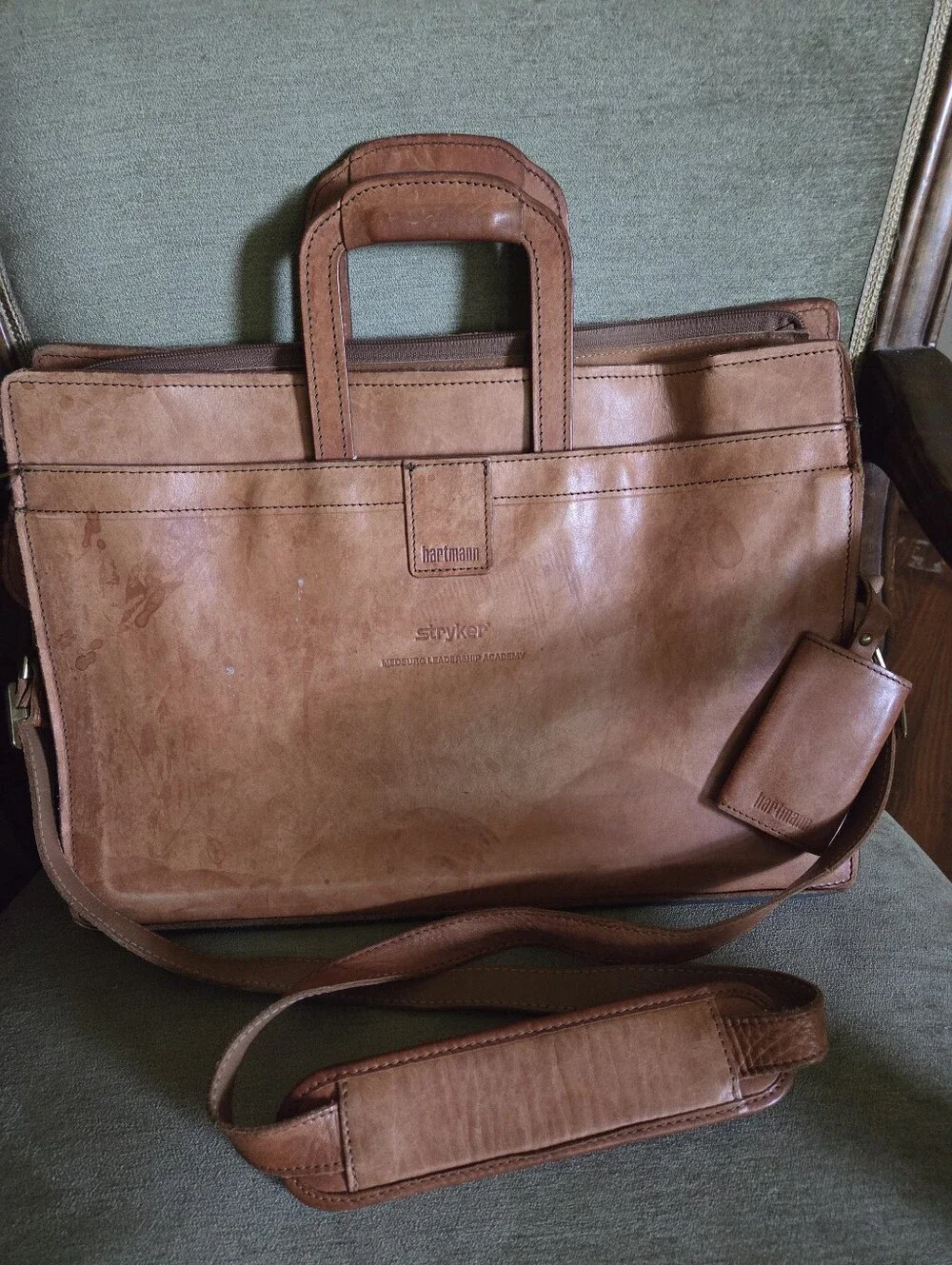 Vintage Leather Hartmann Top Handle Belting Leather Business Briefcase Portfolio